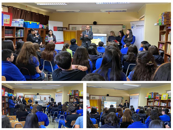 Las y los alumnos se mostraron interesados y participativos durante la charla dictada por la Defensoría junto a la Universidad Autónoma.