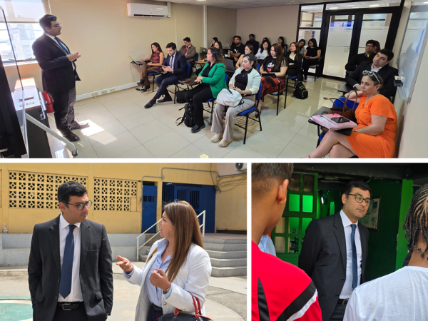 El jefe nacional de Estudios, Pablo Aranda, durante su visita a la regi&oacute;n de Tarapac&aacute;.