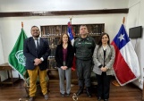 Defensor penitenciario Carlos Vera,la Defensora Regional, Daniela Báez, el alcaide, Alex Miranda y la jefa de Estudios de la DRMN,Sandra Haro.